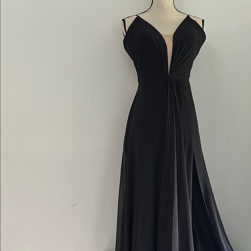 BAEBEG Betsy & Adam Elegant Black Evening Gown